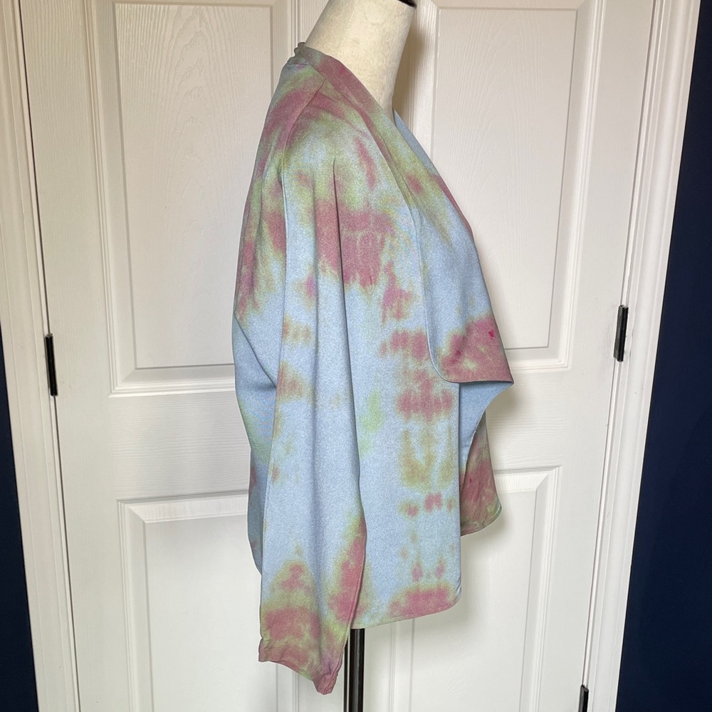 Vintage Anne Klein Open Front Tie-Dye Cardigan Size 14 - Picture 3 of 7